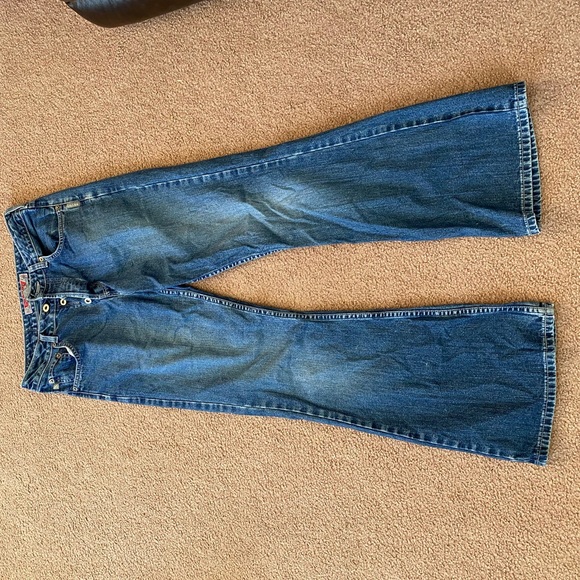 Vintage silver boot cut jeans with buttons instead of a zipper - Picture 1 of 4